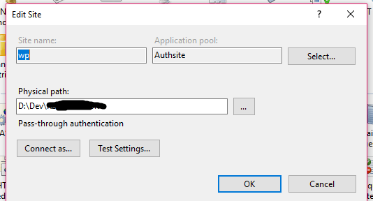 iis website application pool